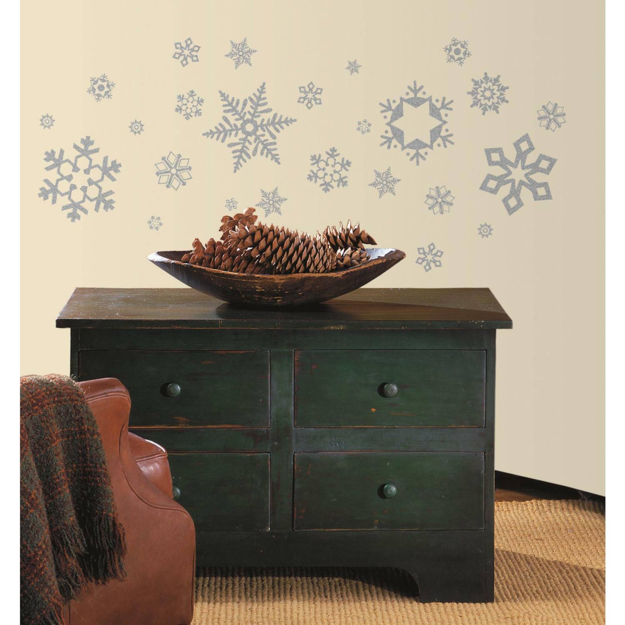 RoomMates Glitter Snowflakes Peel & Stick Wall Decals